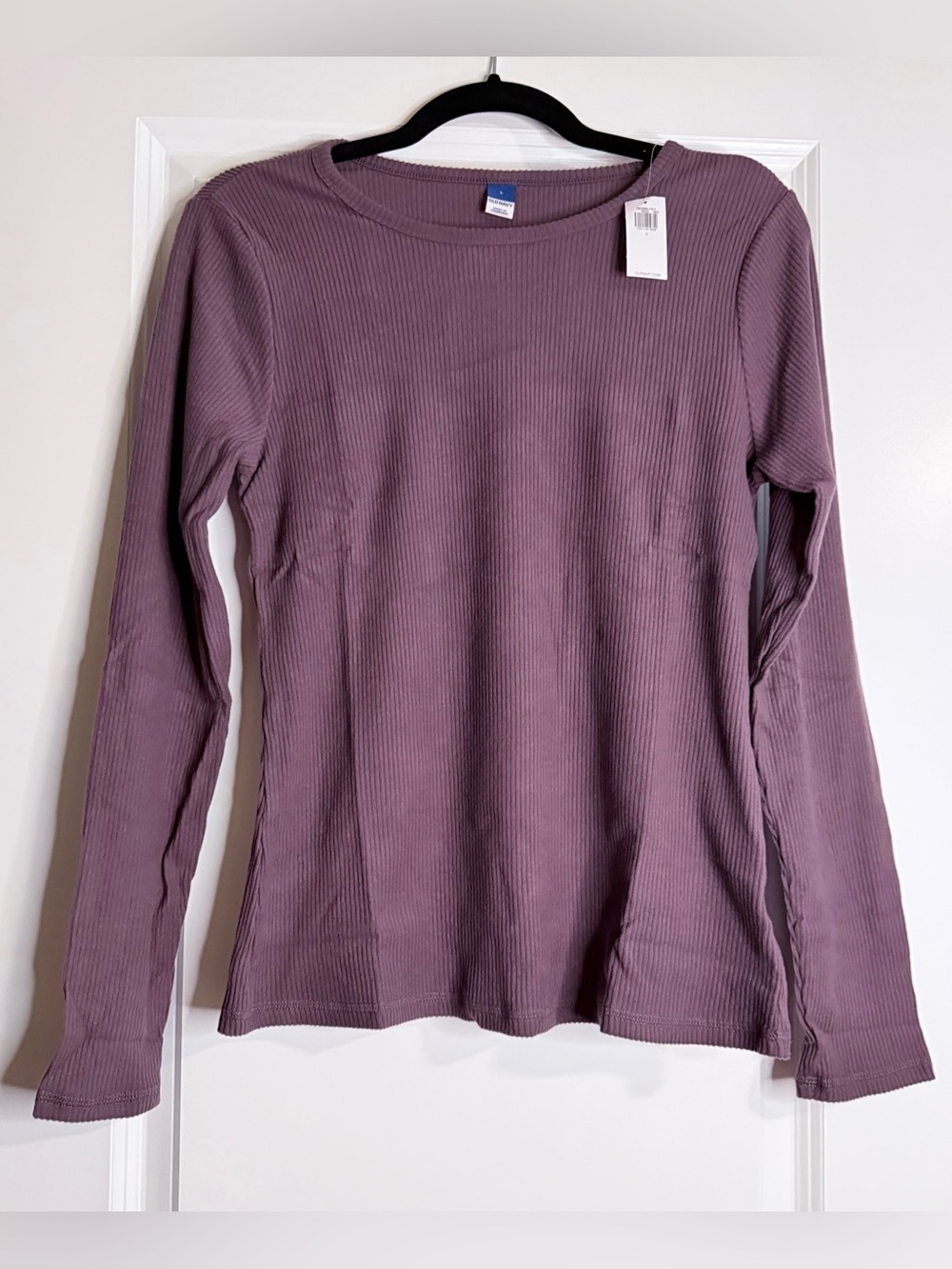🆕 NWT Old Navy | Long-Sleeve Cozy Soft Brushed Ribbed Crew Neck Top | Mauve | L